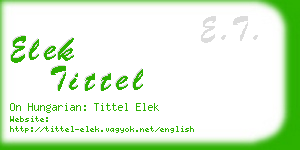 elek tittel business card